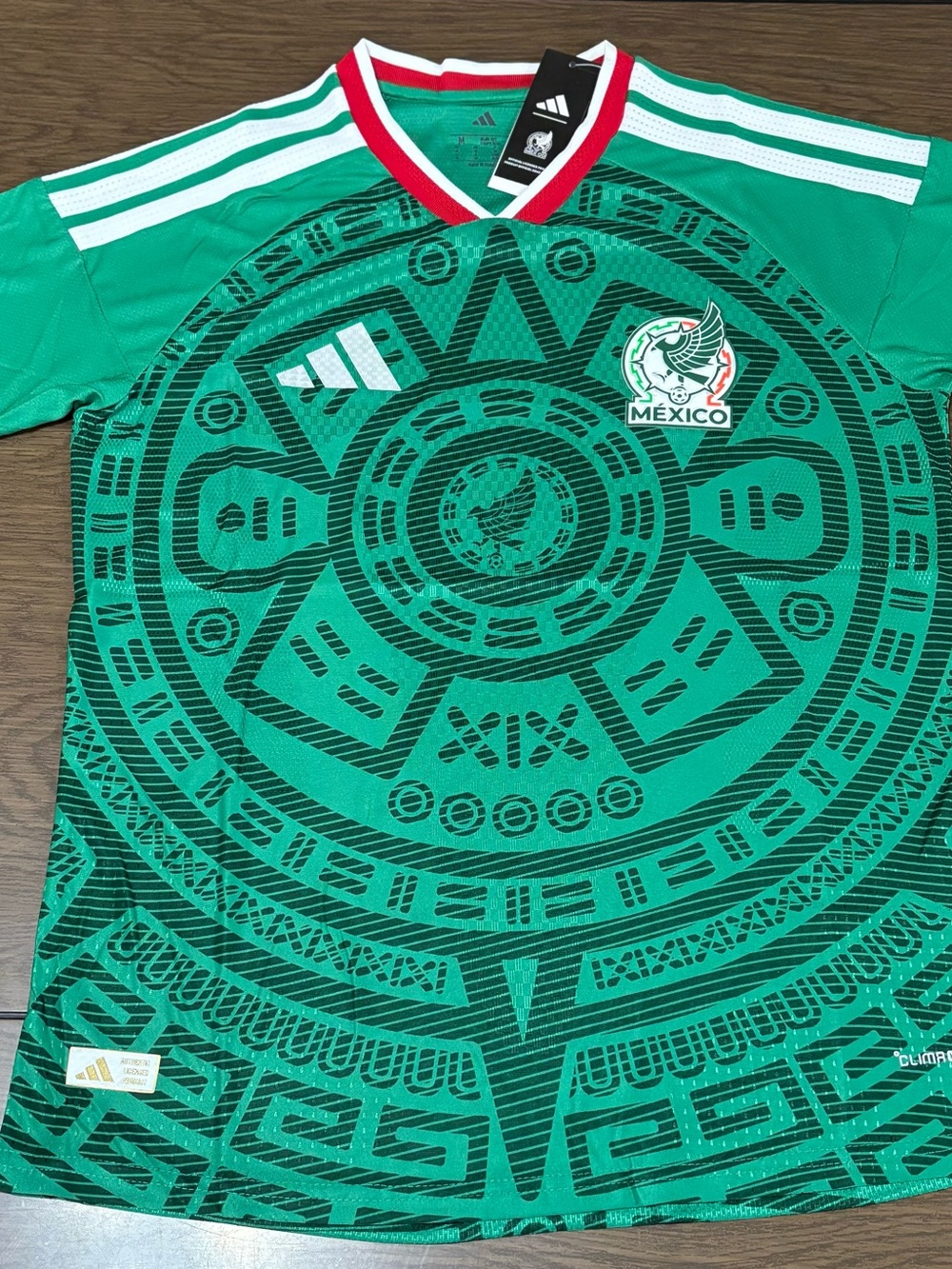 adidas Mexico Green Black Soccer Jersey with White & Red Trim